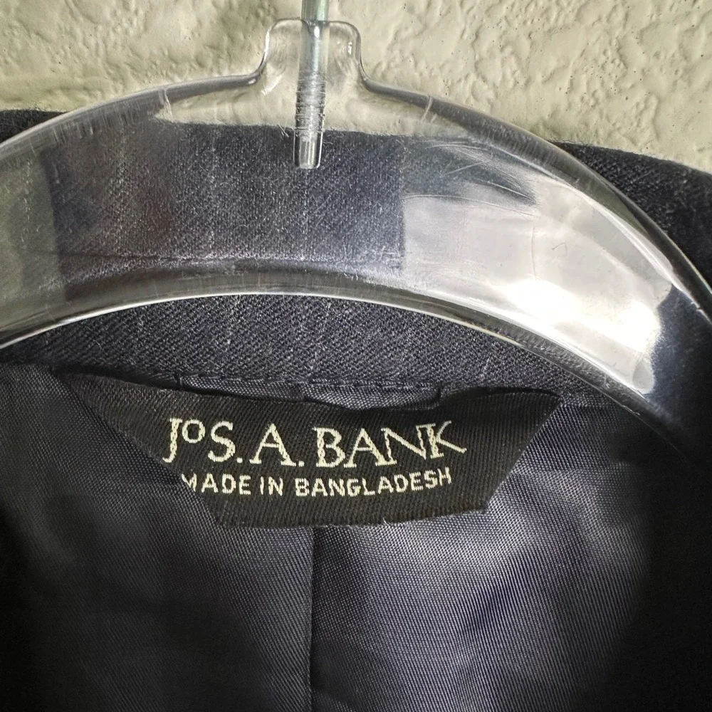Jos A Bank Executive Collection Navy Pinstripe‎ Wool Cashmere Blazer Jacket 42S